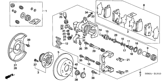 2006 Acura RSX 3 Door BASE KA 5MT Rear Brake Diagram