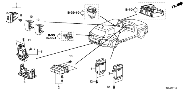 2012 Acura TSX Bulb (14V 80Ma) Diagram for 35850-TK6-003