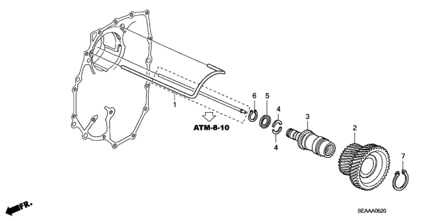 2008 Acura TSX 4 Door TSX (NAVIGATION) KA 5AT AT Idle Shaft Diagram