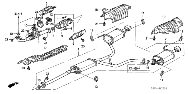 2004 Acura MDX Muffler Set, Driver Side Exhaust Diagram for 18035-S3V-A21