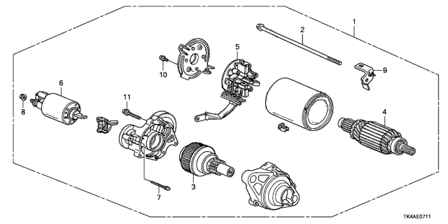 2014 Acura TL Starter Motor (MITSUBA) Diagram
