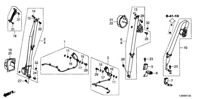 2021 Acura RDX Protector Right, Rear Diagram for 82491-TJB-A00