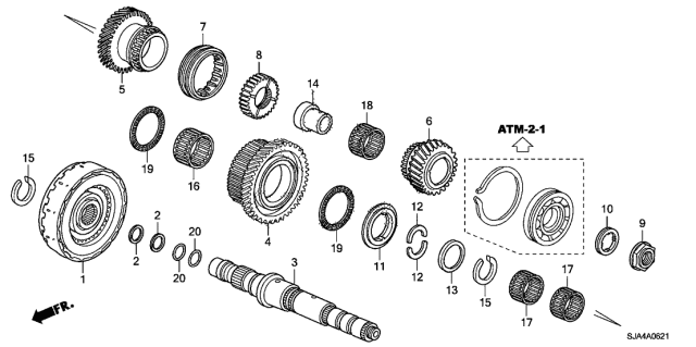 2011 Acura RL 4 Door RL-ADV KA 6AT AT Third Shaft Diagram