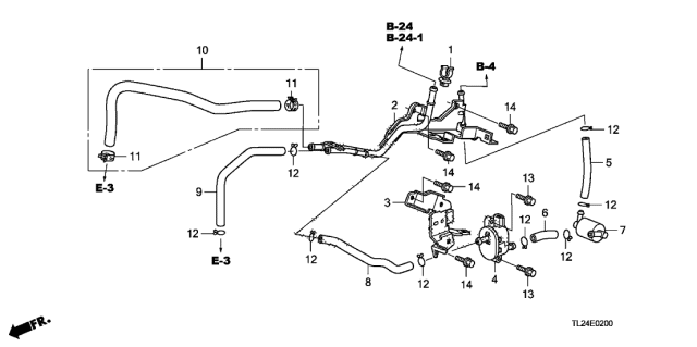 2010 Acura TSX Stay, Purge Control Solenoid Diagram for 36161-R40-A00