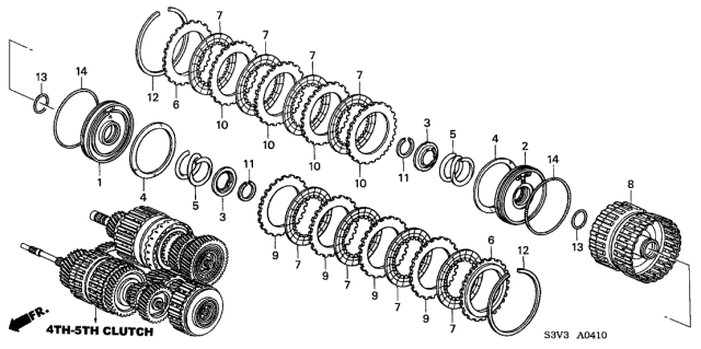 2001 Acura MDX 5 Door STD KA 5AT AT Clutch (4TH-5TH) Diagram