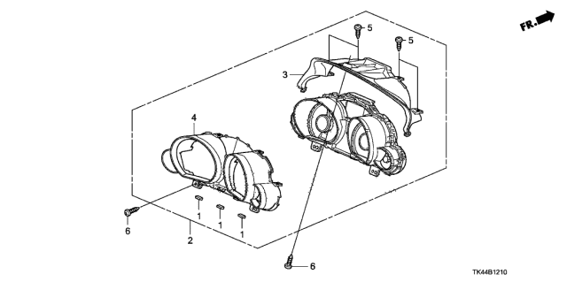 2011 Acura TL Combination Meter Assembly Diagram for 78100-TK5-A32