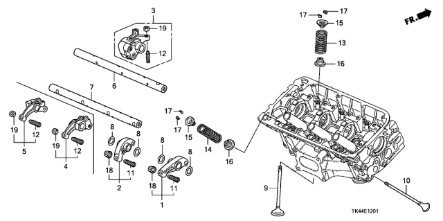 2012 Acura TL 4 Door TECH KA 6AT Valve - Rocker Arm (Rear) Diagram