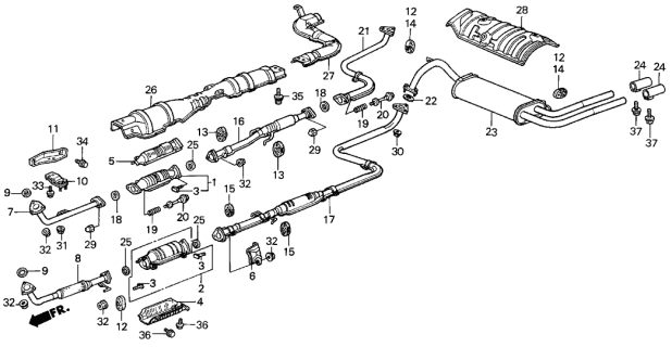 1988 Acura Integra Exhaust System Diagram