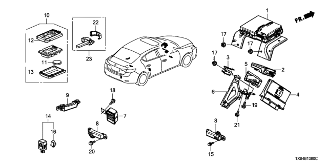 2015 Acura ILX 4 Door TECH KA 5AT Smart Unit Diagram
