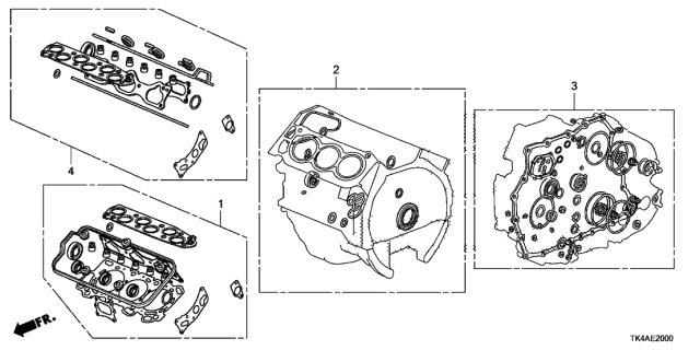 2014 Acura TL Gasket Kit,Cylinder H Diagram for 06120-RK1-A01