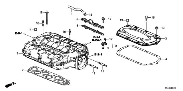 2017 Acura RDX 5 Door TECH (2WD) KA 6AT Intake Manifold Diagram