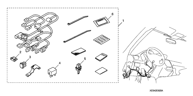 2014 Acura RDX 5 Door TECH (2WD) KA 6AT Remote Engine Starter Attachment Diagram