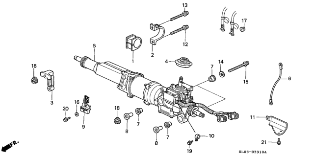 1993 Acura NSX P.S. Gear Box Diagram