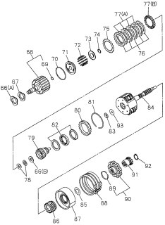 1996 Acura SLX 4 Door 4LS (PREMIUM) KA 4AT AT Multiple Disk Clutch Diagram