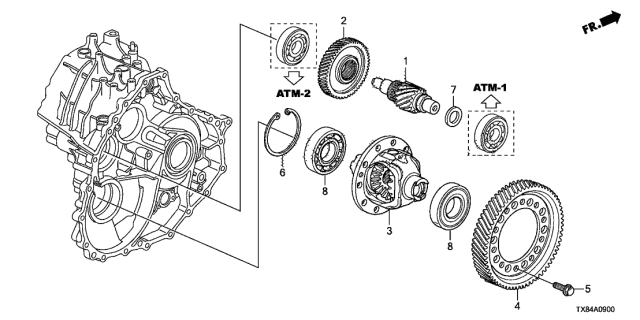 2013 Acura ILX Hybrid Bearing, Special Ball (40X80X18) Diagram for 91005-RBL-003