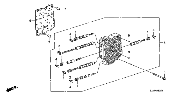 2009 Acura RL AT Secondary Body Diagram