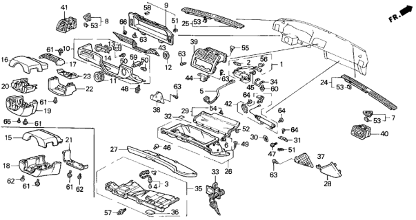 1991 Acura Legend Instrument Garnish Diagram