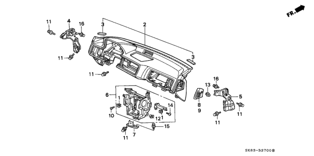 1993 Acura Integra Instrument Panel Diagram