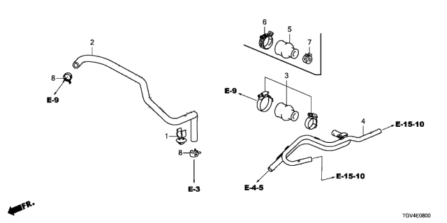 2021 Acura TLX 4 Door ADV KA XAT Breather Tube Diagram