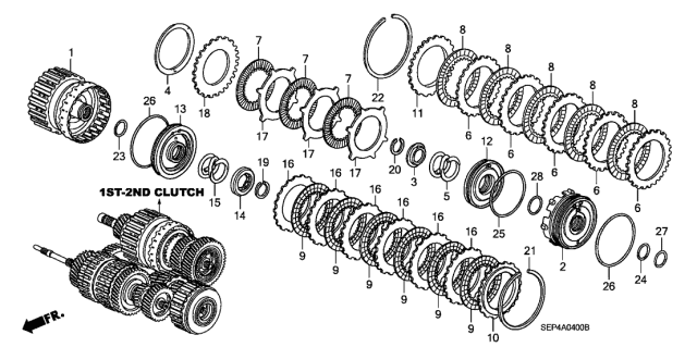 2006 Acura TL 4 Door BASE (NAVIGATION) KA 5AT AT Clutch (1ST-2ND) Diagram