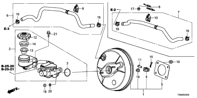 2013 Acura ILX Brake Master Cylinder - Master Power Diagram