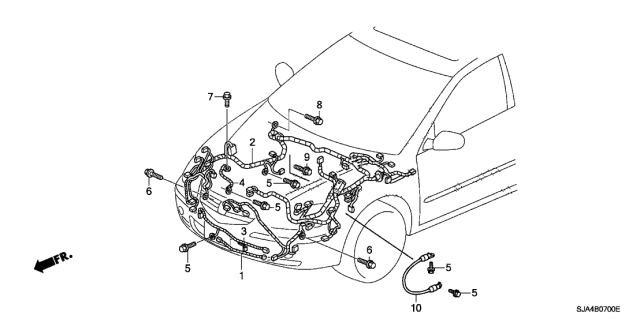 2008 Acura RL Wire Harness, Cabin Diagram for 32120-SJA-A02