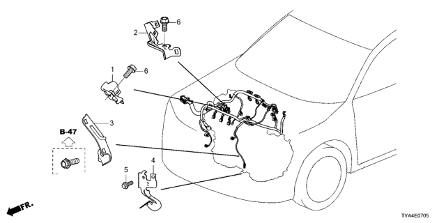 2022 Acura MDX Engine Wire Harness Stay Diagram