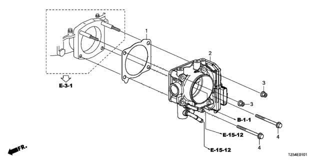 2020 Acura MDX Electronic Control Throttle Body (Gmh9A) Diagram for 16400-5WS-A01