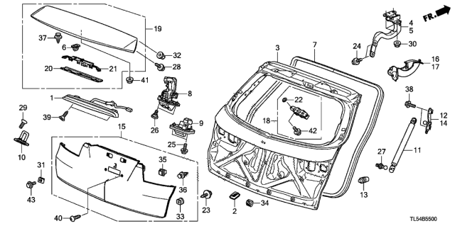 2013 Acura TSX Tailgate (Dot) Diagram for 68100-TL7-A90ZZ
