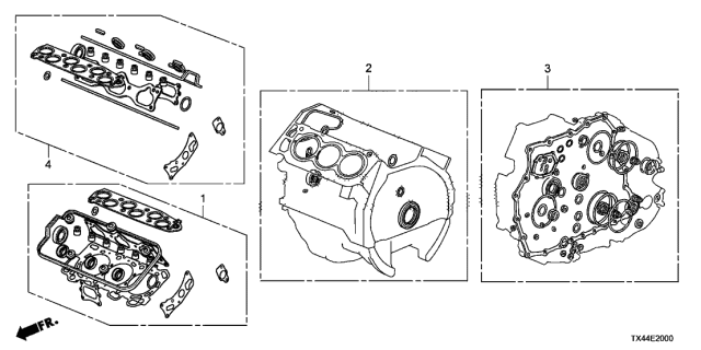 2018 Acura RDX Gasket Kit, Front Cylinder Head Diagram for 06110-5G0-A01