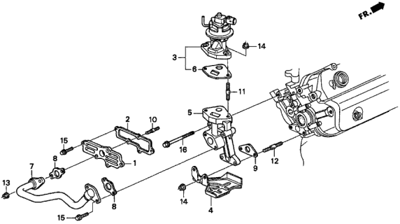 1996 Acura TL EGR Valve (V6) Diagram