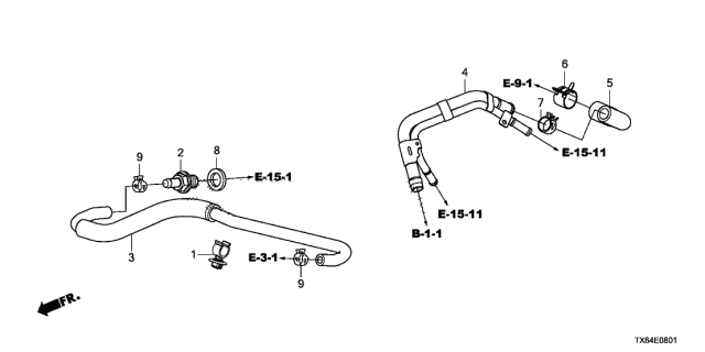 2013 Acura ILX Pipe, Breather Diagram for 17137-RX0-A00