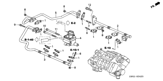 2001 Acura NSX 2 Door NSX-T KA 4AT Second Air Valve Diagram