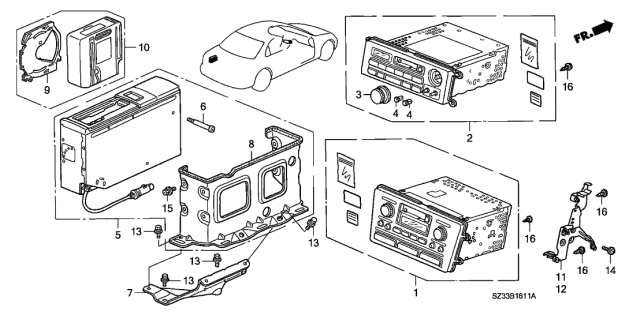2001 Acura RL 4 Door RL (NAVIGATION) KA 4AT Auto Radio Diagram