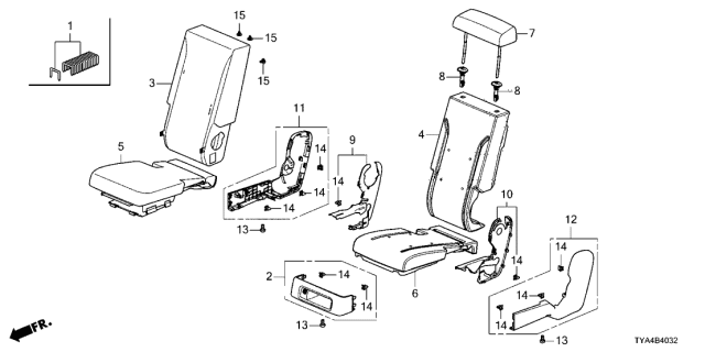 2022 Acura MDX Reclining Cover I (Deep Black) Diagram for 81954-TYA-A21ZA