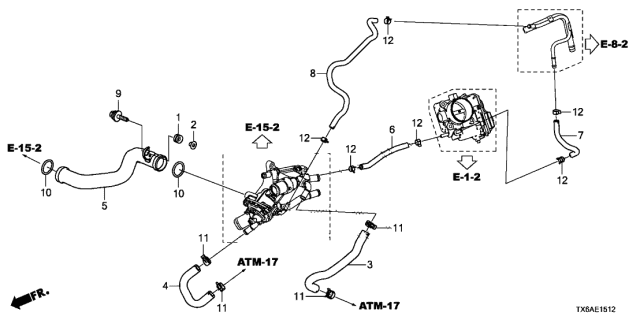 2021 Acura ILX 4 Door 24TECH (A-SPEC) KA DCT Water Hose Diagram