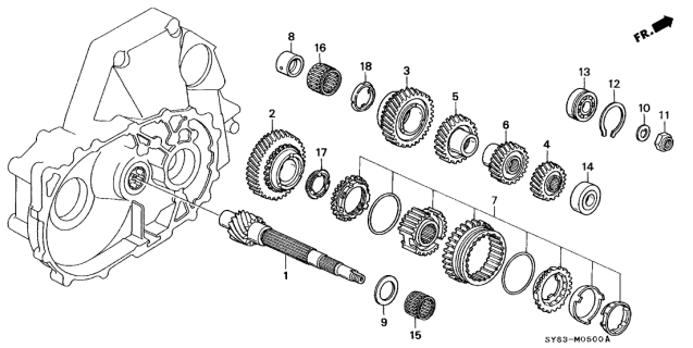 1998 Acura CL Bearing, Needle (25X56.4X19) Diagram for 91102-PG2-008