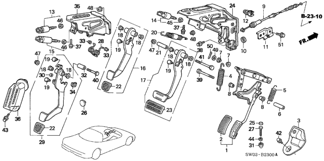 2001 Acura NSX Pedal Diagram