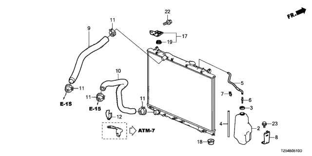 2014 Acura MDX Water Hose (Lower) Diagram for 19502-5J6-A01