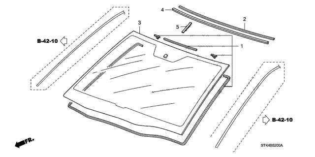 2008 Acura RDX Front Windshield Diagram