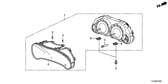 2013 Acura TSX Combination Meter Assembly Diagram for 78100-TL2-A31