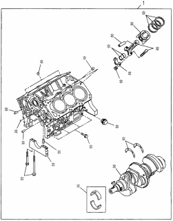 1996 Acura SLX Engine Assembly, Partial Diagram for 5-87310-357-0