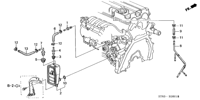1994 Acura Integra 4 Door GS-R KA 5MT Breather Chamber Diagram
