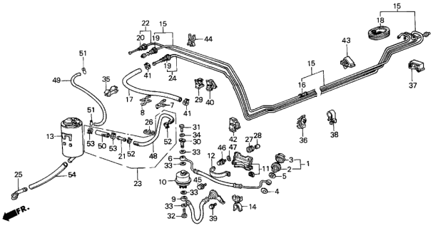 1987 Acura Integra Grommet, Fuel Pipe Diagram for 17712-SA0-000