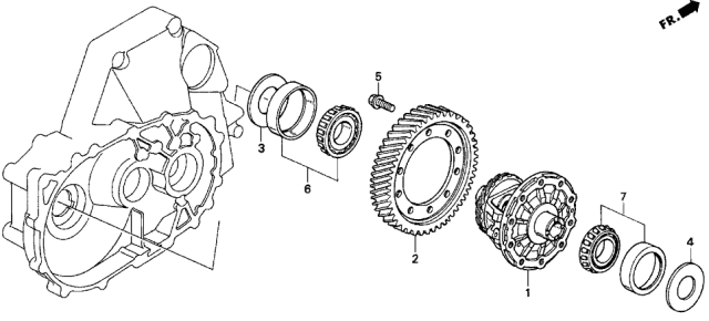 1998 Acura CL Gear, Final Driven Diagram for 41233-PX5-A51