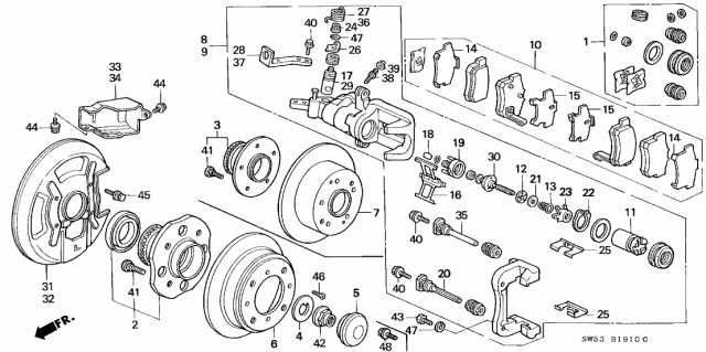 1996 Acura TL Rear Brake Diagram