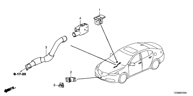 2016 Acura TLX Sensor Assembly Diagram for 39860-TP6-A01
