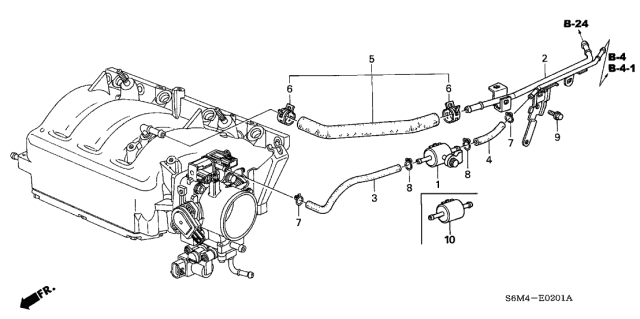 2004 Acura RSX Install Pipe - Tubing Diagram