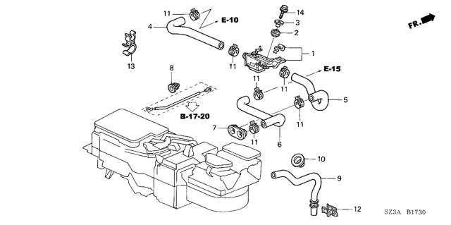 2004 Acura RL 4 Door RL (NAVIGATION) KA 4AT Water Valve Diagram