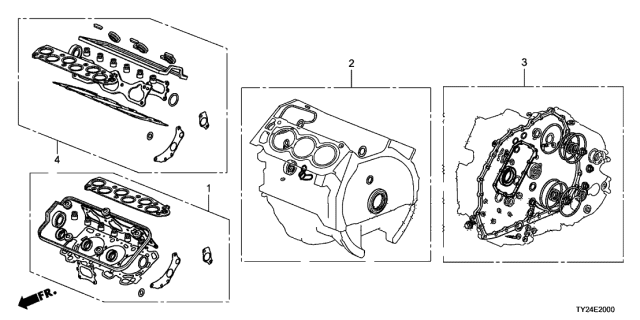 2015 Acura RLX Gasket Kit, Front Cylinder Head Diagram for 06110-R9P-000